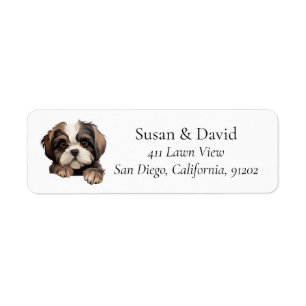 Étiquette Cute Shih Tzu Chien race Amateurs d'animaux de com