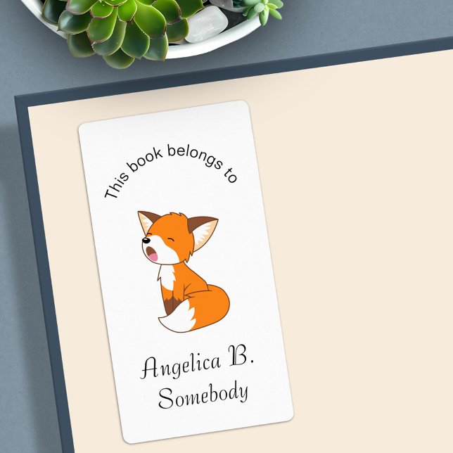 Étiquette Cute Sleepy Little Fox Bossier (Créateur téléchargé)