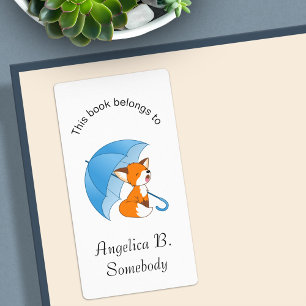 Étiquette Cute Sleepy Little Fox sous la plaque de parapluie