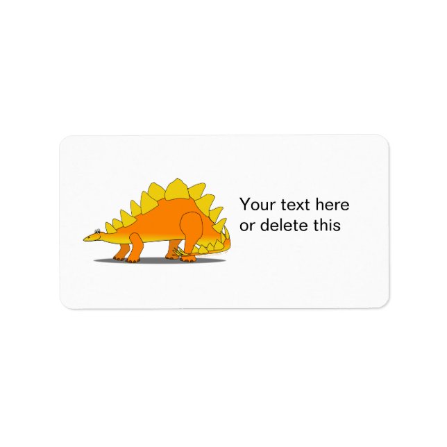 Étiquette Cute Stegosaurus Dinosaur Modèle de dessin animé (Devant)