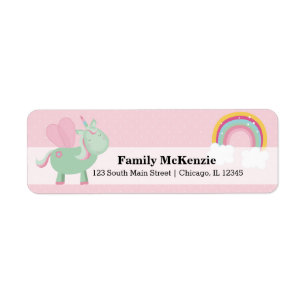 Étiquette Cute Unicorn * CHOISISSEZ votre couleur arrière -