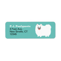 Cute White Pomeranian Dessin Chien Retour Adresse