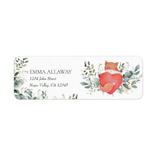 Étiquette Cute Woodland Animaux Rustic Boho Adresse de retou