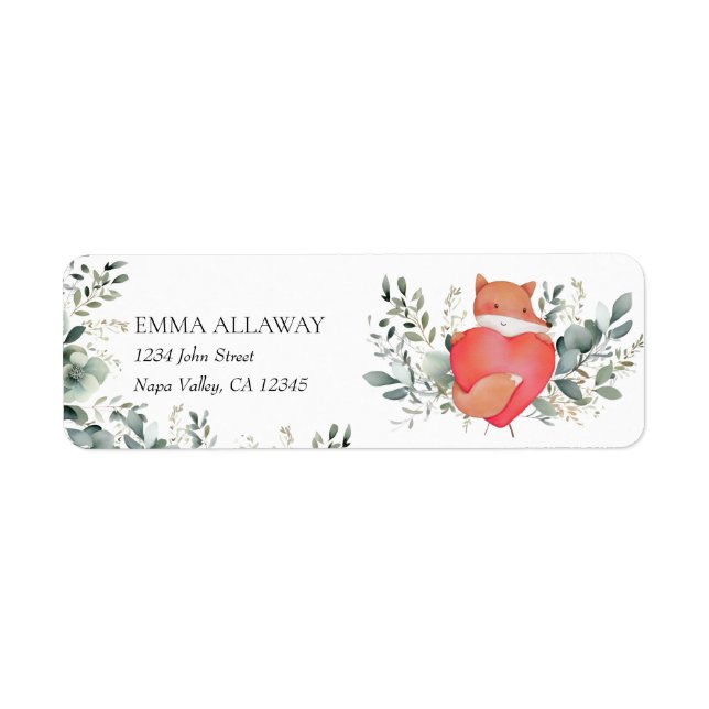 Étiquette Cute Woodland Animaux Rustic Boho Adresse de retou (Devant)