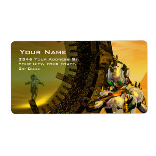 Étiquette CYBORG TITAN DANS LE DÉSERT D'HYPERION Sci-Fi