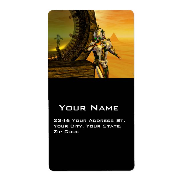 Étiquette CYBORG TITAN DANS LE DÉSERT D'HYPERION Sci-Fi (Devant)