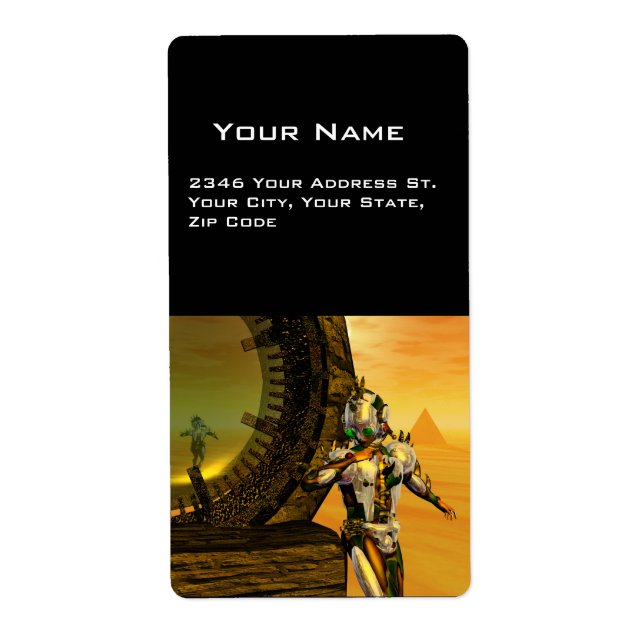 Étiquette CYBORG TITAN DANS LE DÉSERT D'HYPERION Sci-Fi (Devant)