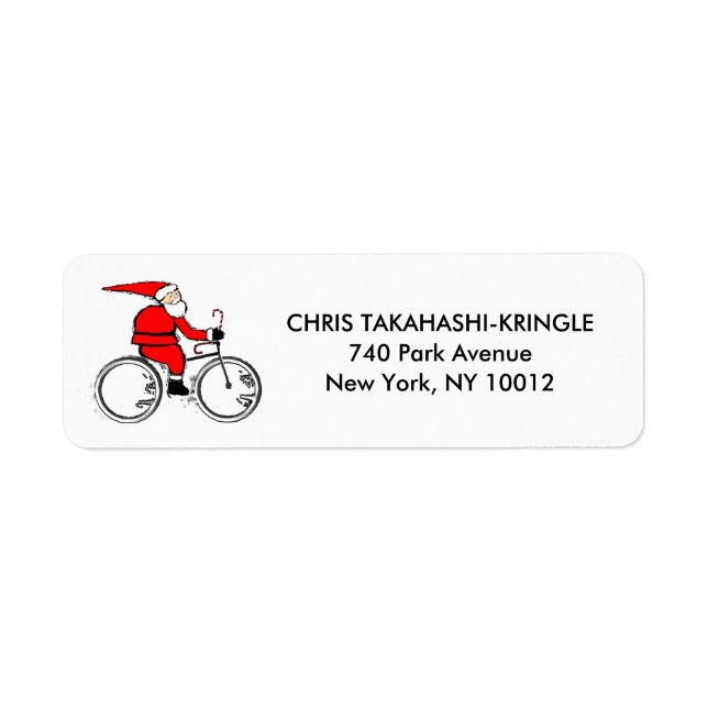 Étiquette Cyclisme de Noël (Devant)