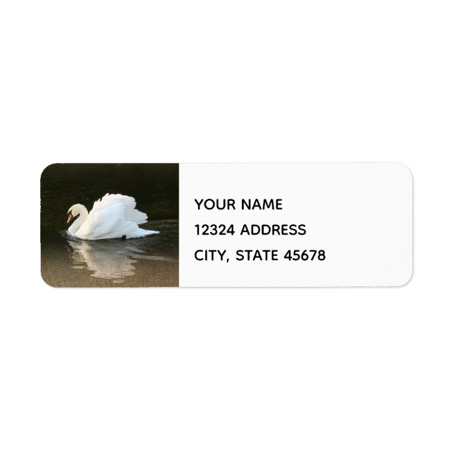 Étiquette Cygne aquarelle (Devant)