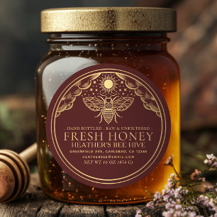 Étiquette d'abeilles de miel de Tarot de cuisine