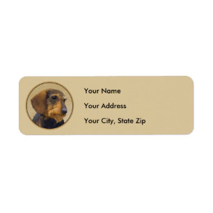 Étiquette Dachshund (À poils durs) Peinture Chien Art origin