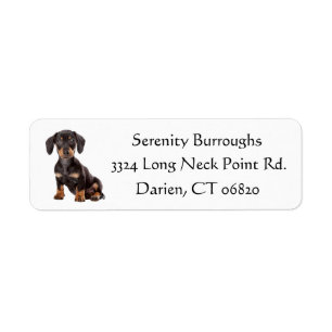 Étiquette Dachshund Chien Noir Et Chien De Chien Brown Perso