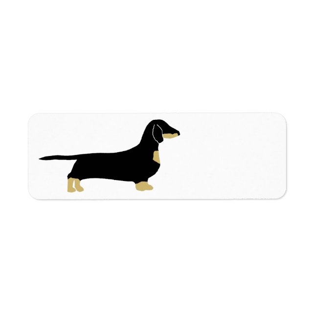 Étiquette dachshund noir et silhouette tan (Devant)