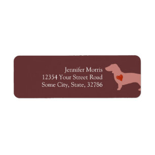 Étiquette Dachshund Saint-Valentin