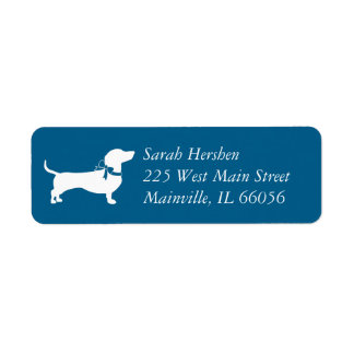 Étiquette Dachshund Wiener Chien Baby shower Blue Boy