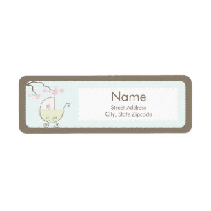 Étiquette d'Addess de baby shower de chariot -