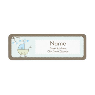 Étiquette d'Addess de baby shower de chariot -