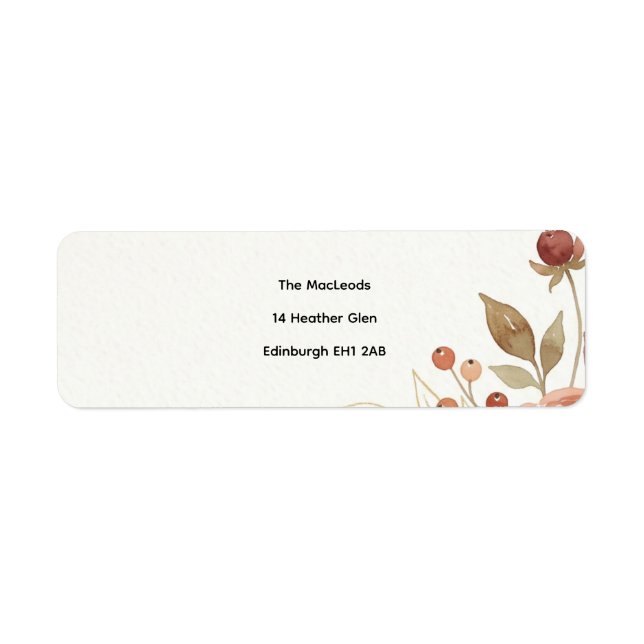 Étiquette d'adresse à motif pousse bleue poussiére (Devant)