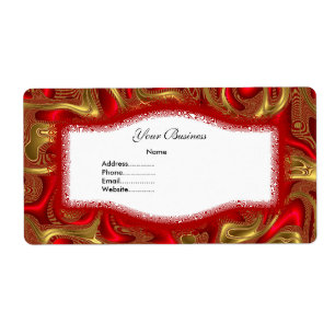 Étiquette d'adresse Abstrait Rouge Or