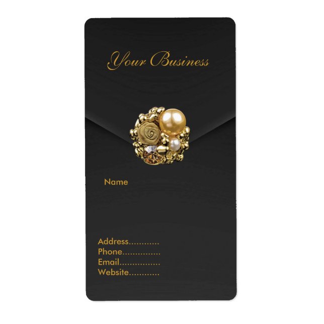Étiquette d'adresse Black Velvet Jewel (Devant)