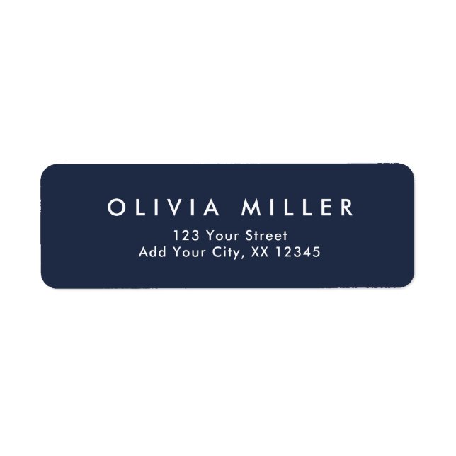 Étiquette d'adresse Classique - Bleu Nuit Foncé (Devant)