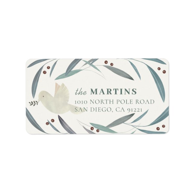 Étiquette d'adresse Crème Blanche Colombe Blanche (Devant)