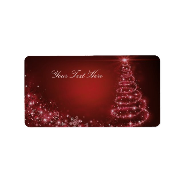 Étiquette d'adresse d'arbre de Noël à paillettes r (Devant)