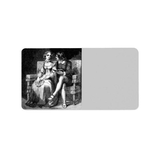 Étiquette d'adresse d'art vintage (Devant)