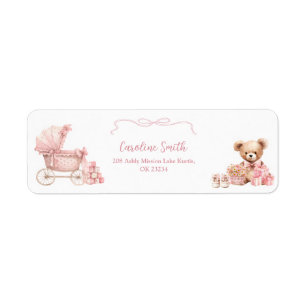 Étiquette d'adresse de Baby Shower Pink Coquette C