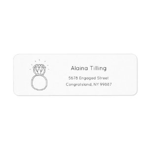 Étiquette d'adresse de bague en diamant, Étiquette