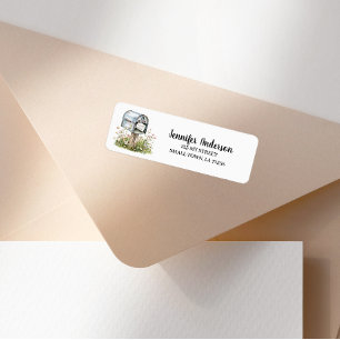 Étiquette d'adresse de boîte aux lettres florale v