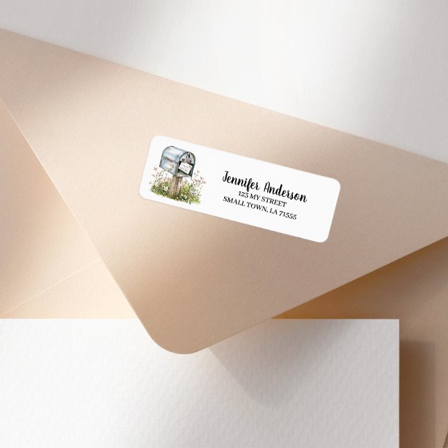 Étiquette d'adresse de boîte aux lettres florale v (Créateur téléchargé)