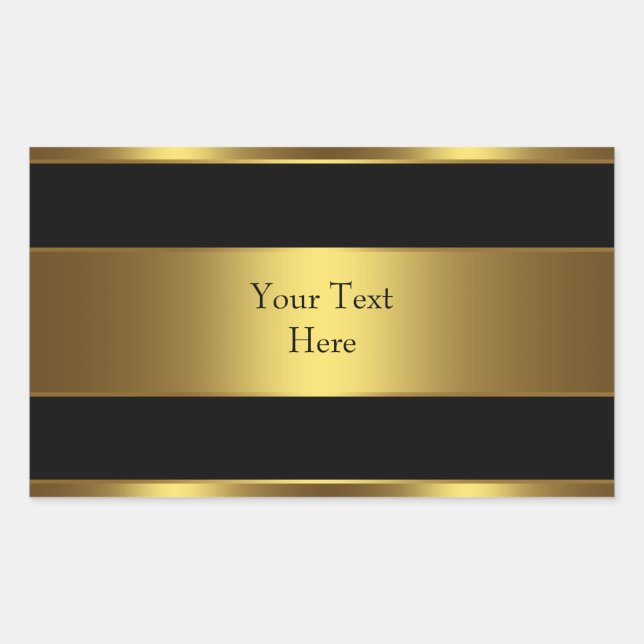 Étiquette d'adresse de cadeau de fête en or noir e (Devant)