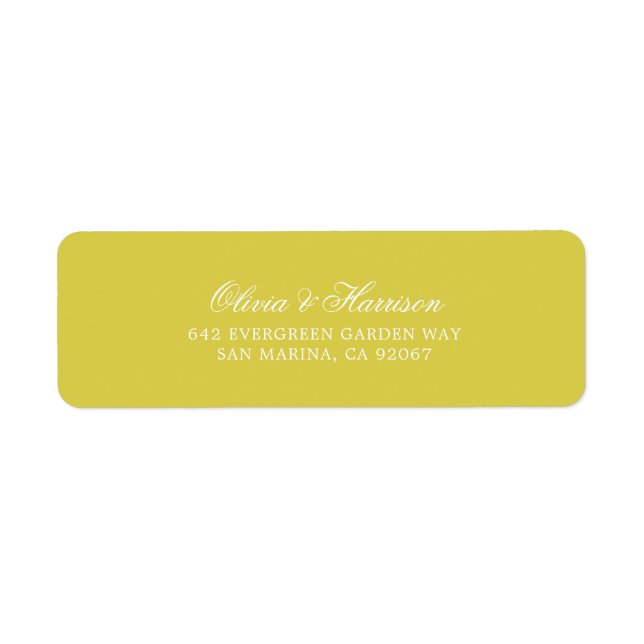 Étiquette d'adresse de calligraphie jaune Citrus (Devant)