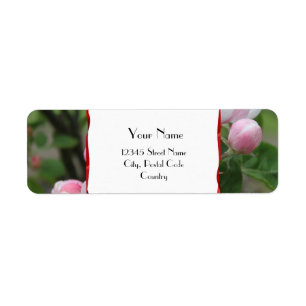 étiquette d'adresse de fleurs de pomme
