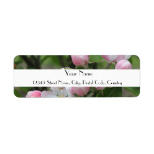 étiquette d'adresse de fleurs de pomme