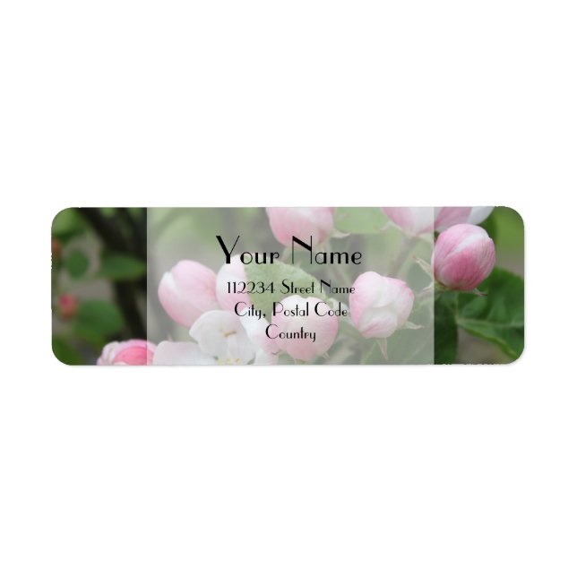 étiquette d'adresse de fleurs de pomme (Devant)
