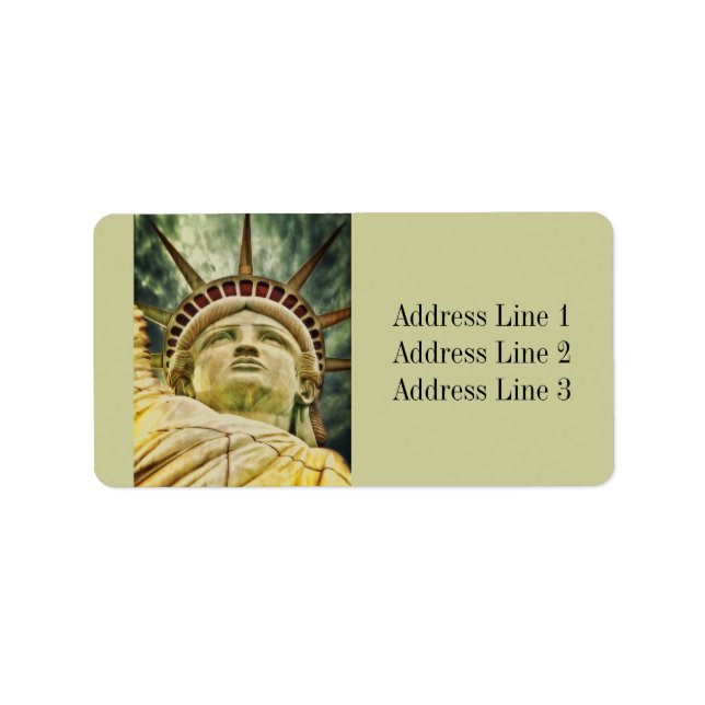 Étiquette d'adresse de la statue de la Liberté (Devant)