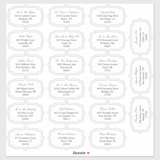 Étiquette d'adresse de l'invité de mariage de form (Feuille)