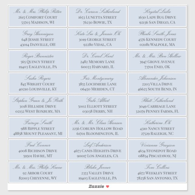Étiquette d'adresse de l'invité de mariage Dove Bl (Feuille)