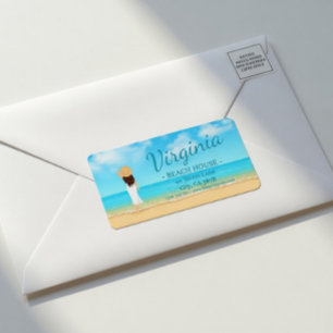 Étiquette d'adresse de maison de plage personnalis