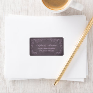 Étiquette d'adresse de mariage au raisin de vigne