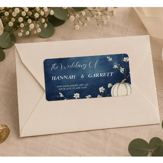 Étiquette d'adresse de mariage automne citrouille  (Créateur téléchargé)