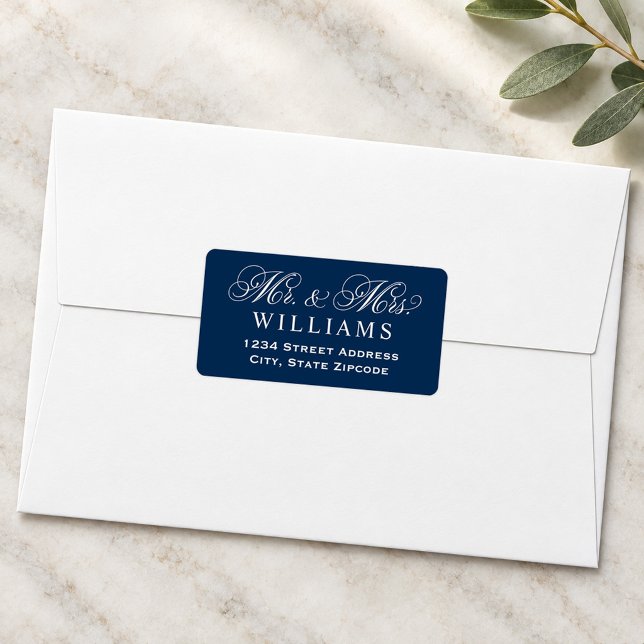 Étiquette d'adresse de mariage avec écriture Mr et (Créateur téléchargé)