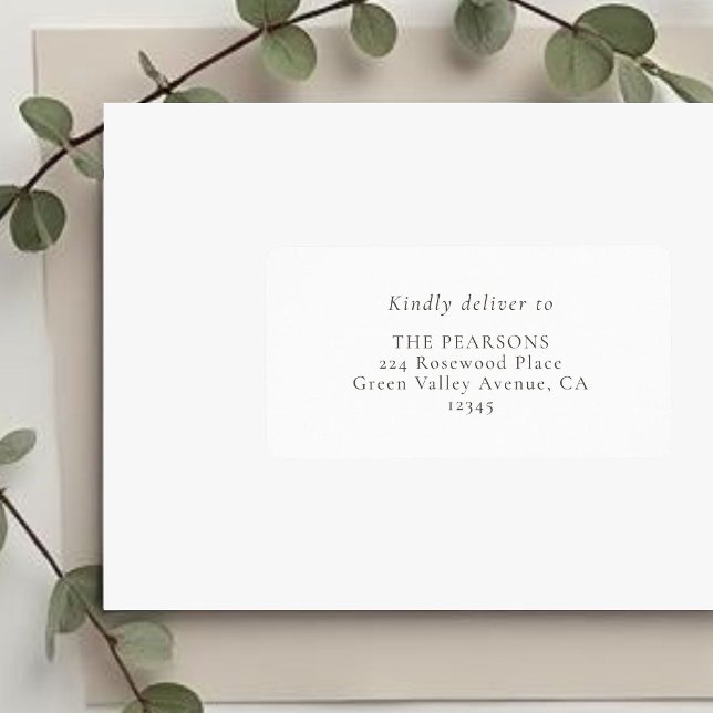 Étiquette d'adresse de mariage blanche | Simple (Créateur téléchargé)