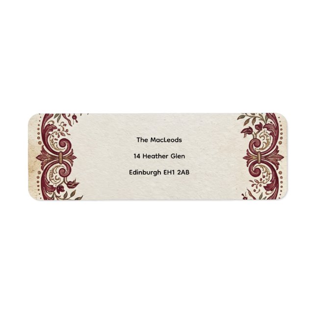 Étiquette d'adresse de mariage bleu poussiéreux (Devant)