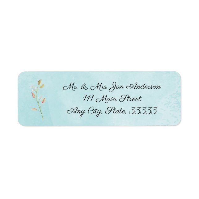 Étiquette d'adresse de mariage de printemps avec m (Devant)