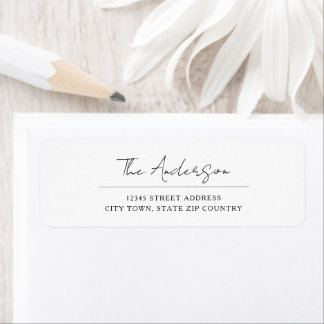 Étiquette d'adresse de mariage élégante et minimal