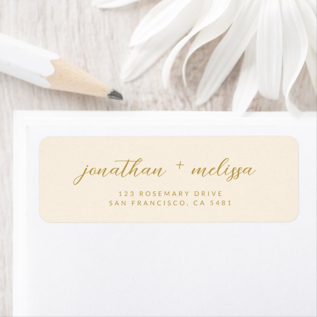 Étiquette d'adresse de mariage en calligraphie bei (En situation)