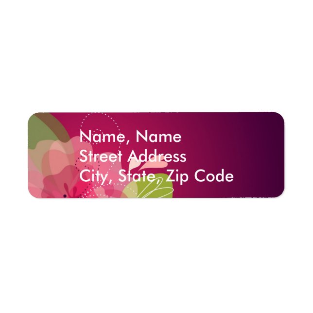 Étiquette d'adresse de mariage floral violet (Devant)